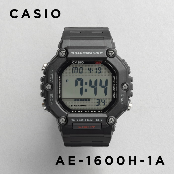 CASIO STANDARD MEN カシオ AE-1600H 腕時計 時計 ブランド メンズ レディース チープカシオ チプカシ デジタル 防水 日本未発売 ギフト プレゼントの画像