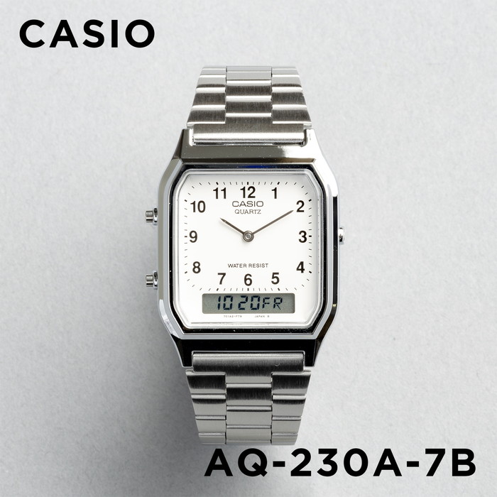並行輸入品 10年保証 CASIO STANDARD MENS カシオ スタンダード AQ-230 腕時計 時計 ブランド メンズ チープカシオ チプカシ アナデジ 日付 角型｜timelovers｜06