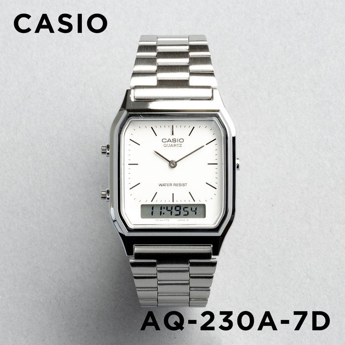 並行輸入品 10年保証 CASIO STANDARD MENS カシオ スタンダード AQ-230 腕時計 時計 ブランド メンズ チープカシオ チプカシ アナデジ 日付 角型｜timelovers｜07