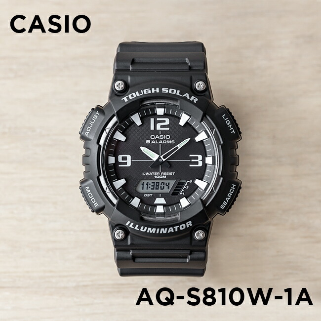 並行輸入品 10年保証 CASIO STANDARD MENS カシオ スタンダード AQ-S810W 腕時計 時計 ブランド メンズ チープカシオ チプカシ アナデジ ソーラー 日付 防水｜timelovers｜02