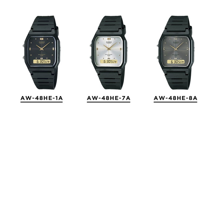 スタンダードアナデジ CASIO STANDARD MENS カシオ AW-48HE 腕時計