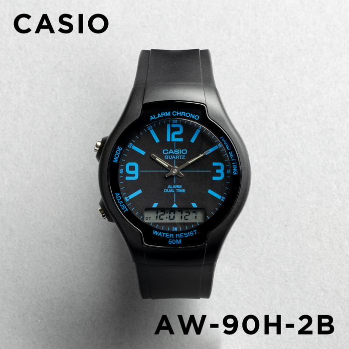 並行輸入品 10年保証 日本未発売 CASIO STANDARD MENS カシオ スタンダード AW-90H 腕時計 時計 ブランド メンズ チープ チプカシ アナデジ 日付 防水｜timelovers｜02