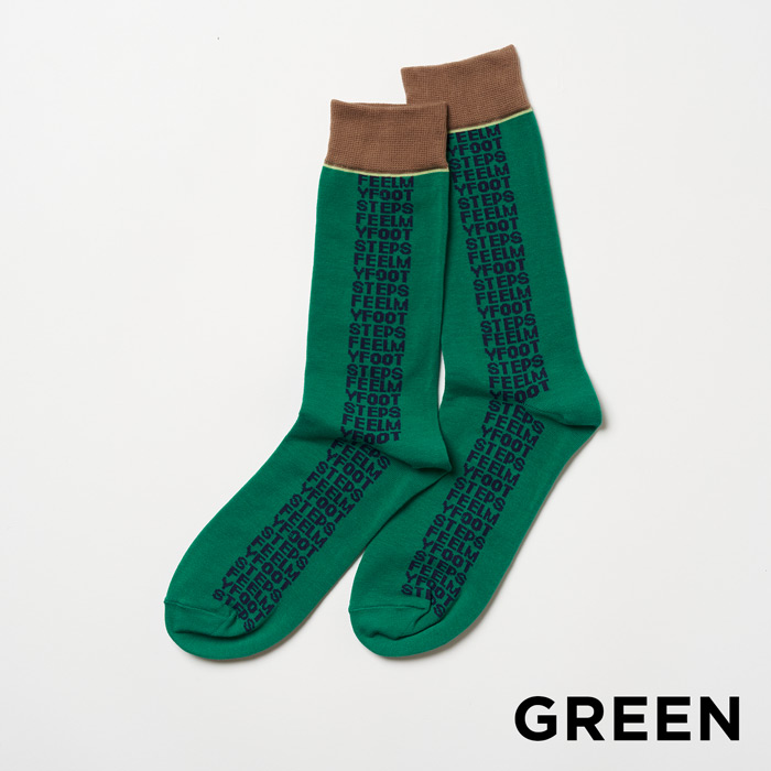 爆買 FEEL MY FOOTSTEPS LETTER PATTERN SOCKS フィールマイフット