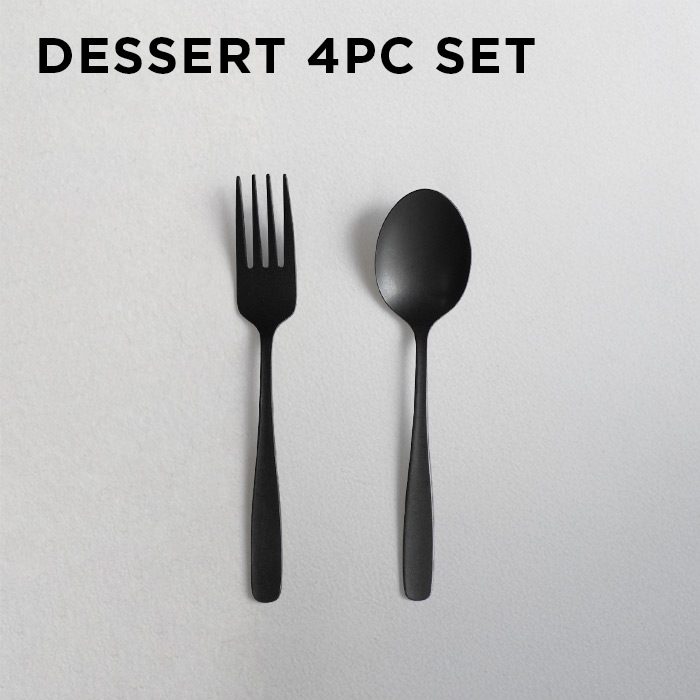 THE HARVEST KURO DESSERT 4PC SET ハーベスト クロ カトラリー セット