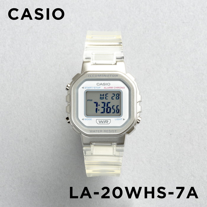 並行輸入品 10年保証 日本未発売 CASIO STANDARD LADYS カシオ スタンダード LA-20WHS 腕時計 時計 ブランド レディース チープ チプカシ デジタル 日付 クリア｜timelovers｜04