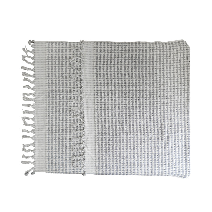 ポンポン ブランケット 毛布 ラグ pompom blanket ブルー 大 【公式通販】