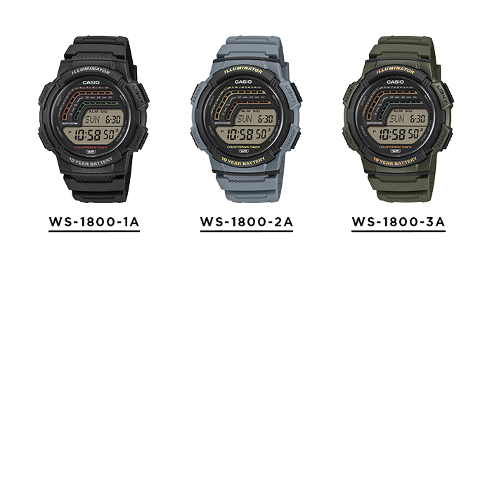 スタンダード デジタル CASIO SPORTS MEN カシオ スポーツ WS-1800