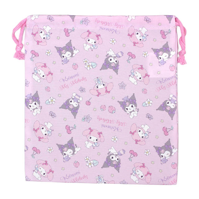 巾着袋 給食袋 女の子 マイメロディ＆クロミ 給食エプロン入れ 体操服袋 Mサイズ 幼稚園 小学校 入園入学準備 子供 |  | 01