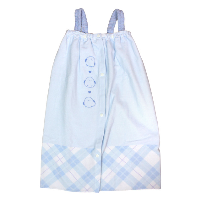 ラップタオル 巻きタオル 肩紐付き 子供 キッズ ジュニア 女の子 シマエナガ 水泳 プール スイミング 着替え バスタオル 70cm |  | 01