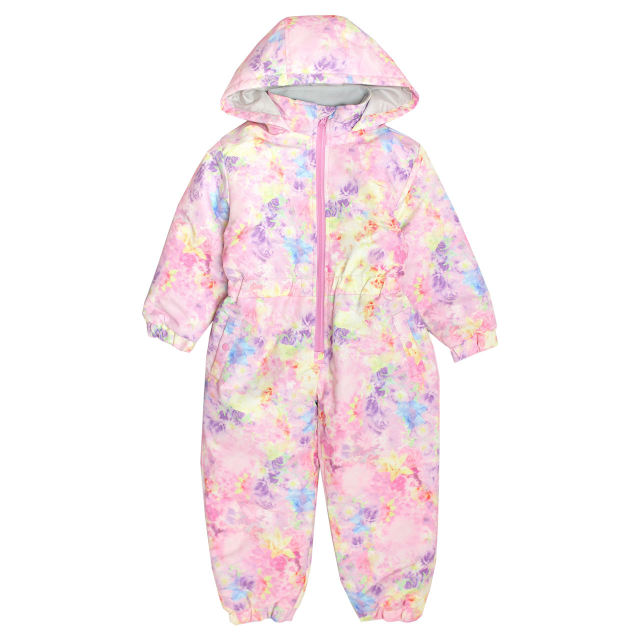 スキーウェア キッズ ジャンプスーツ 女の子 子供 花柄 雪遊び 撥水