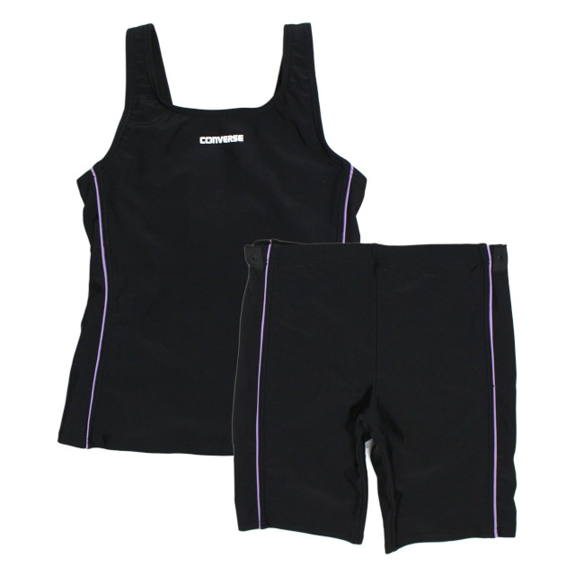 スクール水着 女子 女の子 キッズ ジュニア 子供 コンバース CONVERSE スパッツ セパレート水着 上下別 学校 プール 水着 | CONVERSE | 01