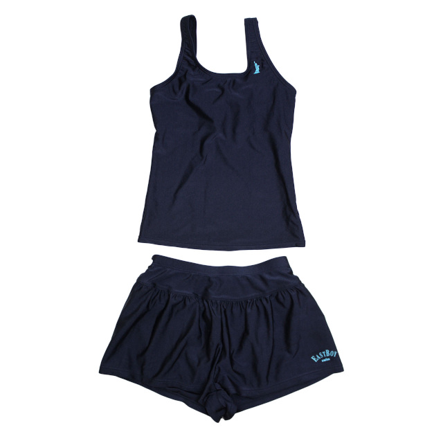 スクール水着 女子 女の子 EASTBOY イーストボーイ キュロットパンツ セパレート水着 学校 水着 子供 紺 抗菌防臭効果 無地 |  | 01
