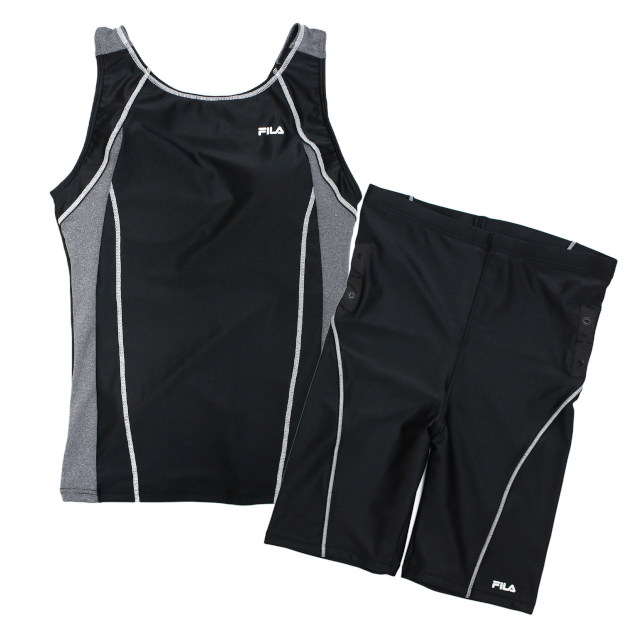 フィットネス 水着 レディース セパレート 女性用 フィラ FILA ノースリーブ めくれ防止 体型カバー M L LL | FILA | 01