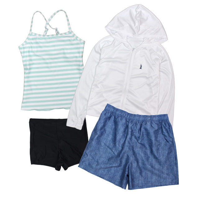 水着 女の子 キッズ ジュニア セパレート水着 ラッシュパーカー EASTBOY イーストボーイ 子供 タンキニ パンツ 4点セット 140cm 150cm 160cm |  | 02