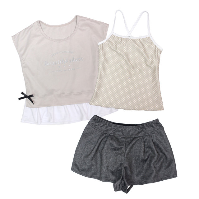 水着 女の子 キッズ ジュニア セパレート水着 OLIVEdesOLIVE  子供 タンキニ カバーアップ キュロット 3点セット 140cm 150cm 160cm |  | 02