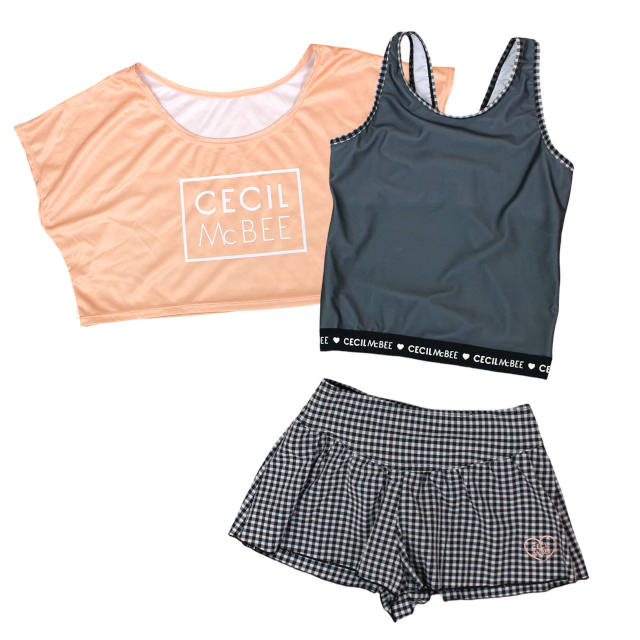 水着 女の子 キッズ CECILMcBEE タンキニ キュロット 3点セット Tシャツ付き セパレート水着 セシルマクビー140cm 150cm 160cm | CECIL McBEE | 01
