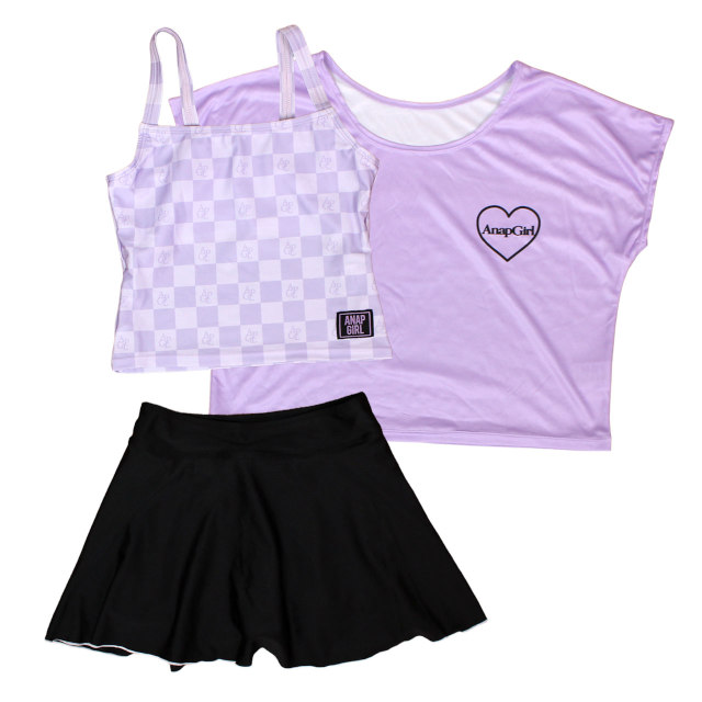 水着 女の子 キッズ ANAPGirl タンキニ 3点セット Tシャツ付き セパレート水着 140cm 150cm 160cm | ANAP GiRL | 01