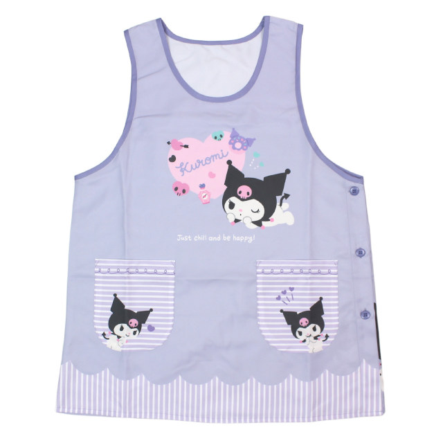 キャラクター エプロン 大人用 かわいい サンリオ クロミ 保育士さんに人気の脇ボタンエプロン 幼稚園 保育所 M-L |  | 01