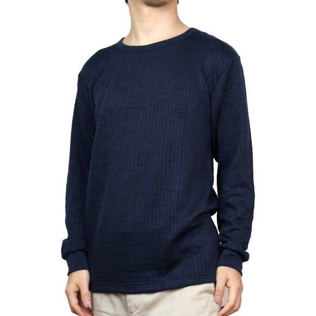 インナーシャツ メンズ 長袖 丸首 クルーネック キルト 遠赤外線加工 あったかい 防寒 保温 肌着 Tシャツ アンダーウェア M L LL |  | 02