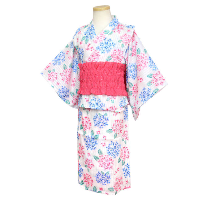 浴衣 サンドレス 2WAY ワンピース 3点セット 女の子 キッズ 子供 和装 夏祭り 綿100% ゴムタイプ帯 100cm 110cm 120cm 130cm 140cm |  | 03