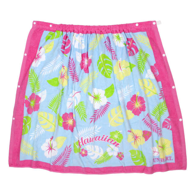 ラップタオル 巻きタオル 子供 キッズ ジュニア 女の子 ハイビスカスポップ 水泳 プール スイミング 着替え バスタオル 80cm |  | 01