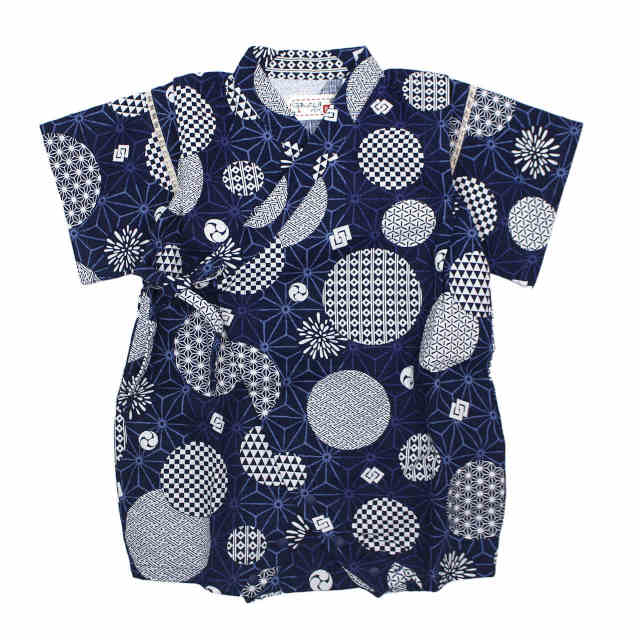 甚平 ロンパース 赤ちゃん ベビー 男の子 綿100% 日本製生地 カバーオール 甚平グレコ 部屋着 寝まき パジャマ 70cm |  | 02