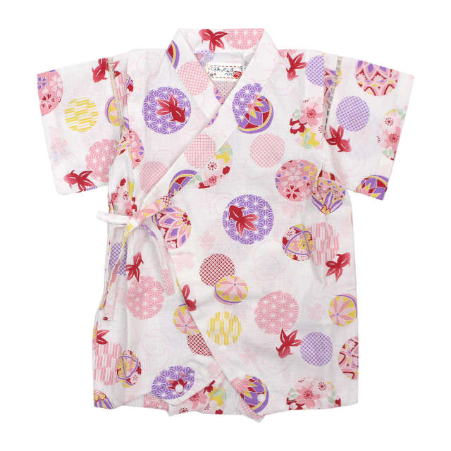 甚平 ロンパース 赤ちゃん ベビー 女の子 綿100% 日本製生地 カバーオール 甚平グレコ 部屋着 寝まき パジャマ 70cm 80cm |  | 03