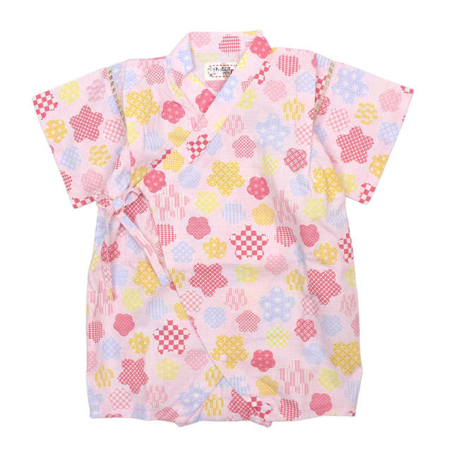 甚平 ロンパース 赤ちゃん ベビー 新生児 女の子 綿100% 日本製生地 新生児ドレス グレコロンパス 寝まき 出産祝 50cm 60cm |  | 01