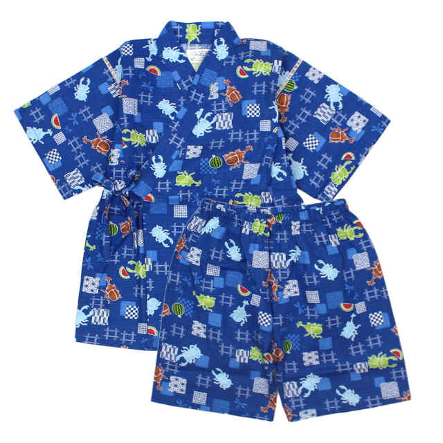 甚平 子供 キッズ 男の子 綿100% 日本製生地 じんべい スーツ上下 祭 甚平 部屋着 パジャマ 子供甚平 |  | 01