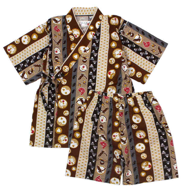 甚平 子供 キッズ 男の子 綿100% 日本製生地 じんべい スーツ上下 祭 甚平 部屋着 パジャマ 子供甚平 |  | 01