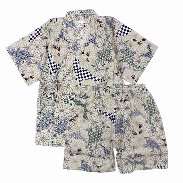 甚平 子供 キッズ 男の子 綿100% 日本製生地 じんべい スーツ上下 祭 甚平 部屋着 パジャマ 子供甚平 |  | 03