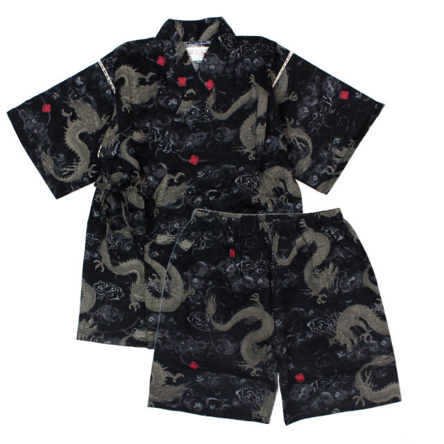 甚平 子供 キッズ 男の子 綿100% 日本製生地 じんべい スーツ上下 祭 甚平 部屋着 パジャマ 子供甚平 |  | 03