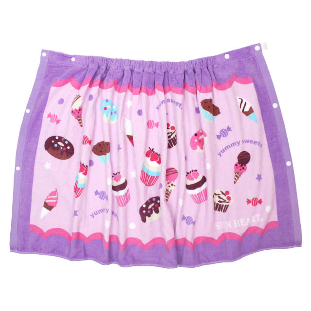 ラップタオル 巻きタオル 子供 キッズ ジュニア 女の子 ハピネススイーツ 水泳 プール スイミング 着替え バスタオル 60cm |  | 01