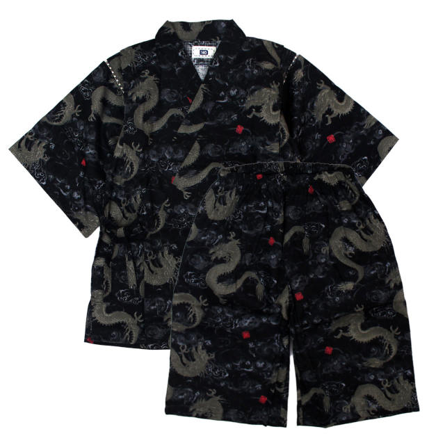 甚平 子供 ジュニア 男の子 綿100% 日本製生地 じんべい スーツ上下 祭 甚平 部屋着 寝まき パジャマ 140cm 150cm 160cm |  | 01