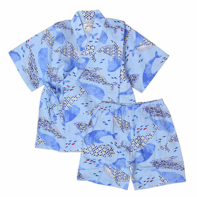 甚平 子供 キッズ 男の子 綿100% 日本製生地 じんべい スーツ上下 祭 甚平 部屋着 パジャマ 子供甚平 100 110 120 130cm |  | 01