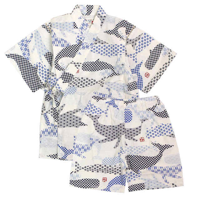 甚平 子供 キッズ 男の子 綿100% 日本製生地 じんべい スーツ上下 祭 甚平 部屋着 パジャマ 子供甚平 100 110 120 130cm |  | 02