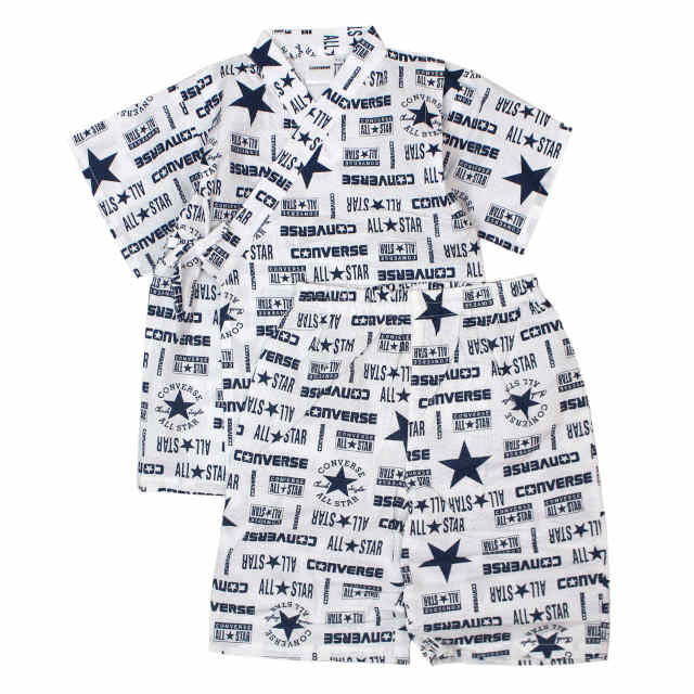 甚平 子供 キッズ 男の子 綿100% かっこいい CONVERSE じんべい 上下セット 祭 部屋着 寝まき パジャマ 110 120 130 140cm | CONVERSE | 02