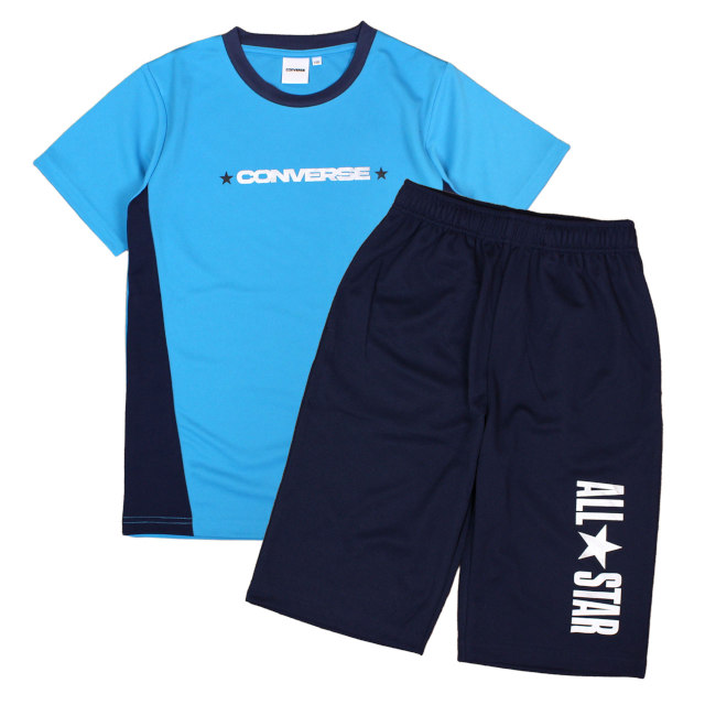 Tシャツ ハーフパンツ 上下セット コンバース CONVERSE ジュニア キッズ 男の子 半袖 子供 セットアップ 吸汗速乾 140cm 150cm 160cm | CONVERSE | 01