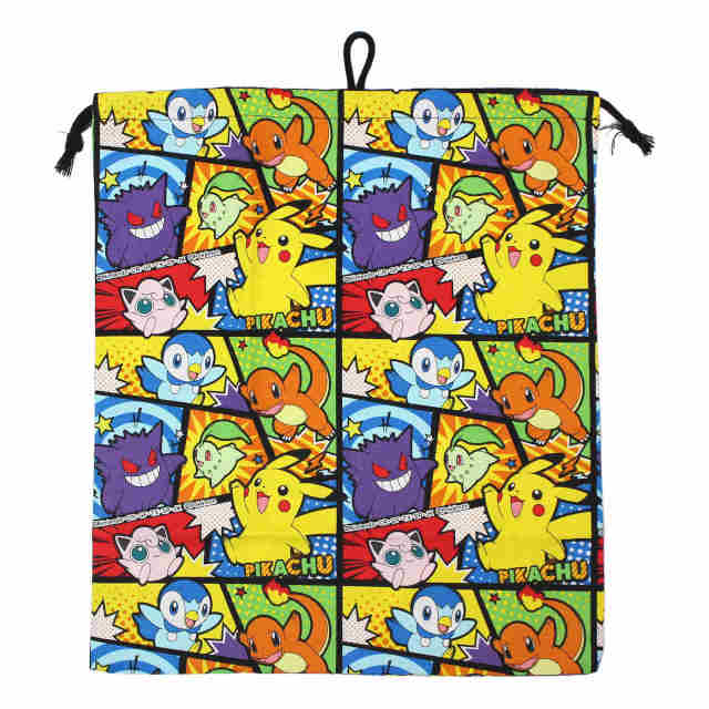 巾着袋 給食袋 男の子 ポケモン 給食エプロン入れ 体操服袋 Mサイズ 幼稚園 小学校 入園入学準備 日本製 子供 |  | 01