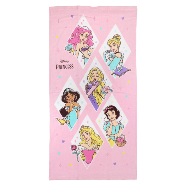 コンパクト バスタオル スポーツタオル 子供 女の子 プリンセス 綿100% プール スイミングタオル フェイスタオル 50×100cm |  | 01