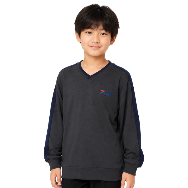 スウェット トレーナー 男の子 Vネック キッズ ジュニア 子供 フィラ FILA 裏毛 140cm 150cm 160cm | FILA | 01