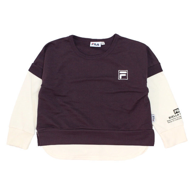 トレーナー キッズ フィラ FILA 女の子 子供 BIGシルエット ミニ裏毛 スウェット レイヤード風 110cm 120cm 130cm | FILA | 02