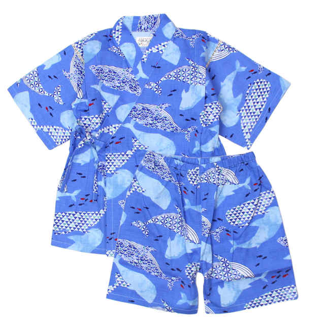 甚平 子供 キッズ 男の子 綿100% 日本製生地 じんべい スーツ上下 祭 甚平 部屋着 パジャマ 子供甚平 100 110 120 130cm |  | 01