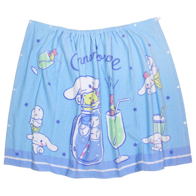 ラップタオル 巻きタオル 子供 キッズ ジュニア 男の子 女の子 シナモロール 水泳 プール スイミング 着替え バスタオル 80cm |  | 01