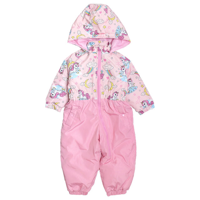 ベビー ジャンプスーツ 女の子 子供 ユニコーン柄 スノーウェア 雪遊び 中綿 カバーオール つなぎ 80cm 90cm 95cm |  | 01
