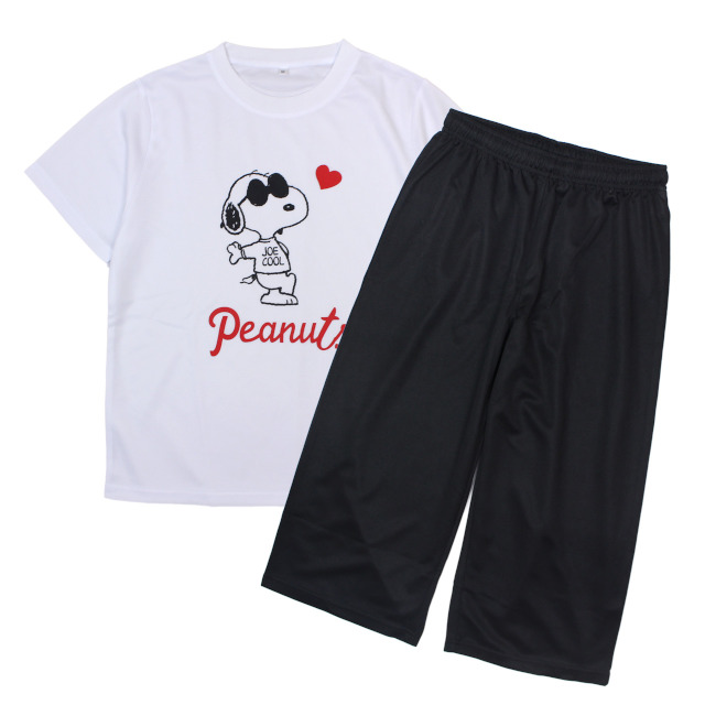 【平行輸入品】 ルームウェア 半袖 7分丈パンツ レディース パジャマ 女性 PEANUTS スヌーピー セットアップ 普段着 部屋着 M L LL |  | 05