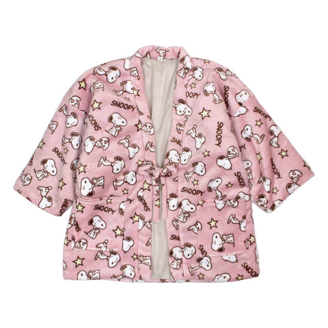 フリース はんてん スヌーピー レディース 女性用 どてら  中綿 綿入れ あったか 半てん ちゃんちゃんこ 部屋着 ルームウェア |  | 02
