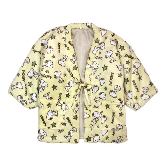 フリース はんてん スヌーピー レディース 女性用 どてら  中綿 綿入れ あったか 半てん ちゃんちゃんこ 部屋着 ルームウェア |  | 01