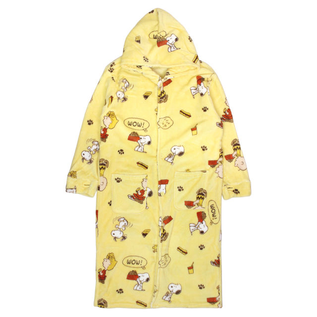 着る毛布  大人用 メンズ レディース 前ボタン フード付き 男女兼用 スヌーピー PEANUTS ふわふわ あったか ルームウェア 部屋着 M L |  | 01