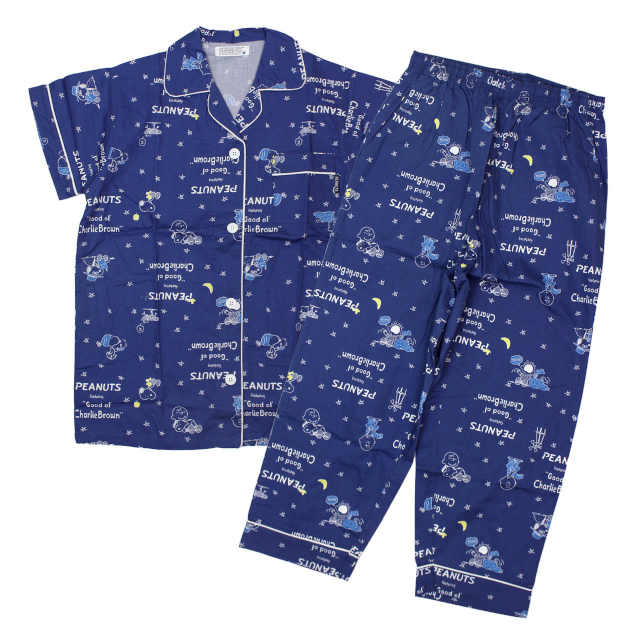 パジャマ 半袖 アンクル丈 レディース ルームウェア 女性 PEANUTS スヌーピー ぱじゃま 前開き 部屋着 M L |  | 02